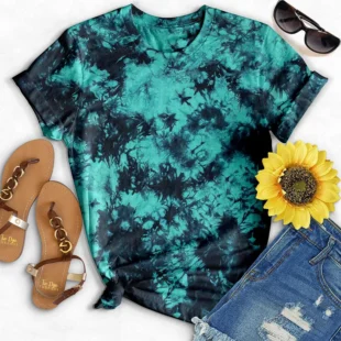 Black-Teal Crystal T-Shirt